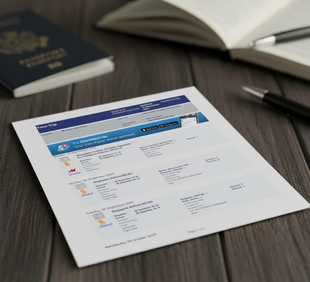 Visa application documents with confirmed airline reservation